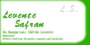 levente safran business card