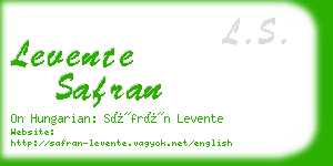 levente safran business card
